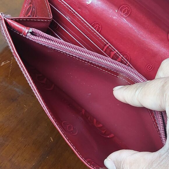 Cartier Happy Birthday Red Bordeaux Patent Leather Wallet - Picture 14 of 16